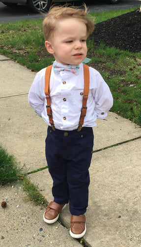 Mini Swag Faux Leather Suspender and Bow Tie Sets