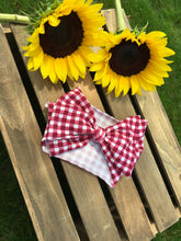 Load image into Gallery viewer, Red Gingham Bow Wrap