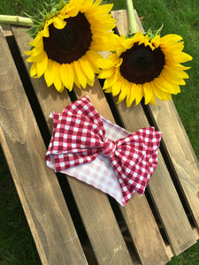 Red Gingham Bow Wrap